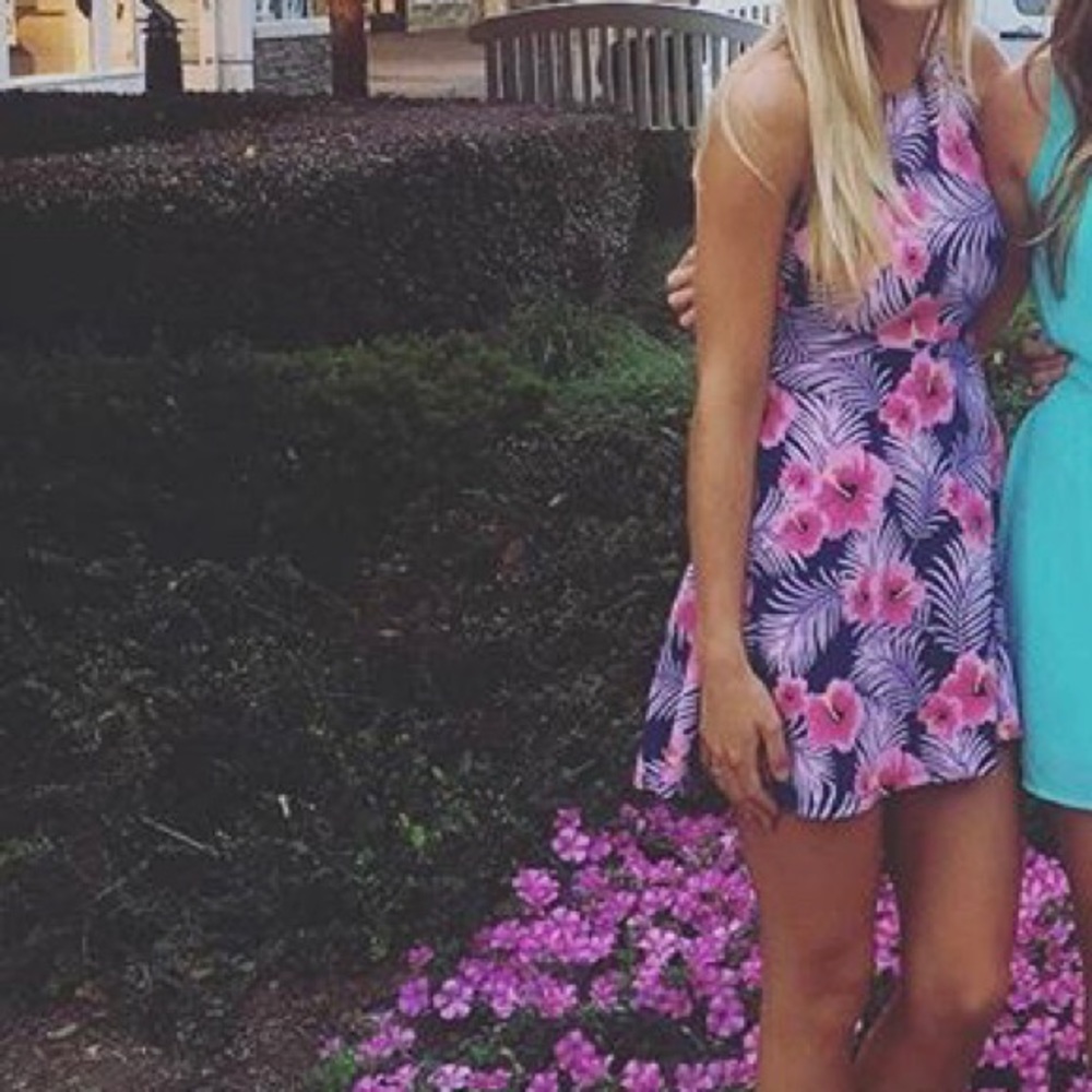 PINK tropical summer dress size xsmall
